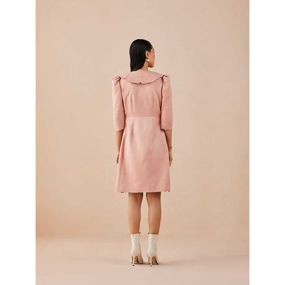 CHANDRIMA Pink Quilted Shirt Dress