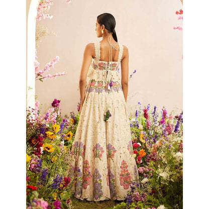 CHANDRIMA Ivory Cutwork & Beadwork Lehenga