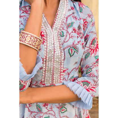 Chhavvi Aggarwal Blue Palazzo Set (Set of 2)