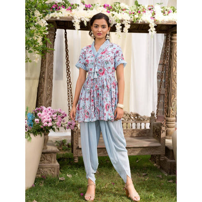 Chhavvi Aggarwal Blue Dhoti Set (Set of 2)