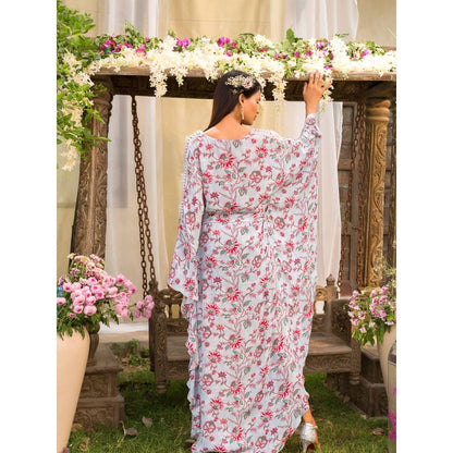 Chhavvi Aggarwal Blue Kaftan Set (Set of 2)