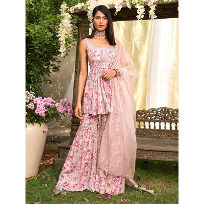 Chhavvi Aggarwal Pink Sharara Set (Set of 3)