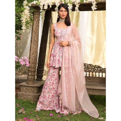 Chhavvi Aggarwal Pink Sharara Set (Set of 3)