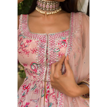 Chhavvi Aggarwal Pink Sharara Set (Set of 3)