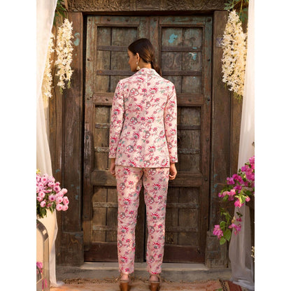 Chhavvi Aggarwal Pink Pant Suit Set (Set of 3)