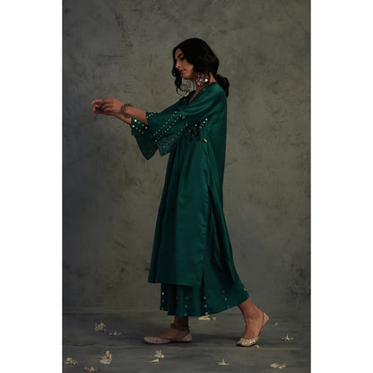Charkhee Chanderi Flared Sleeve Kurta Set - (Set of 3)