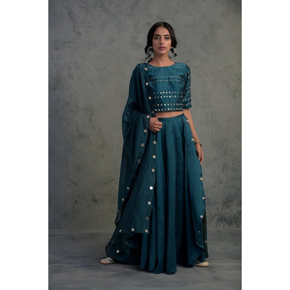 Charkhee Chanderi Lehenga Set - (Set of 3)