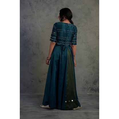 Charkhee Chanderi Lehenga Set - (Set of 3)