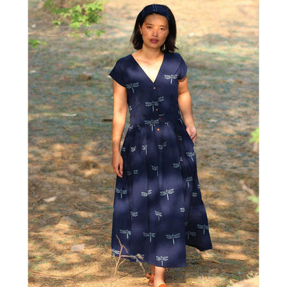 Chidiyaa Blue Cotton Dress