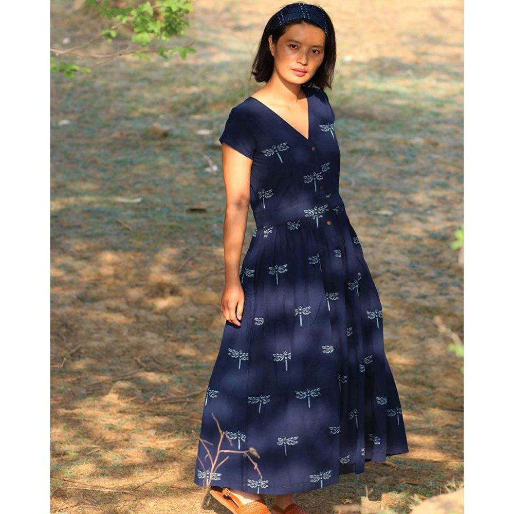 Chidiyaa Blue Cotton Dress