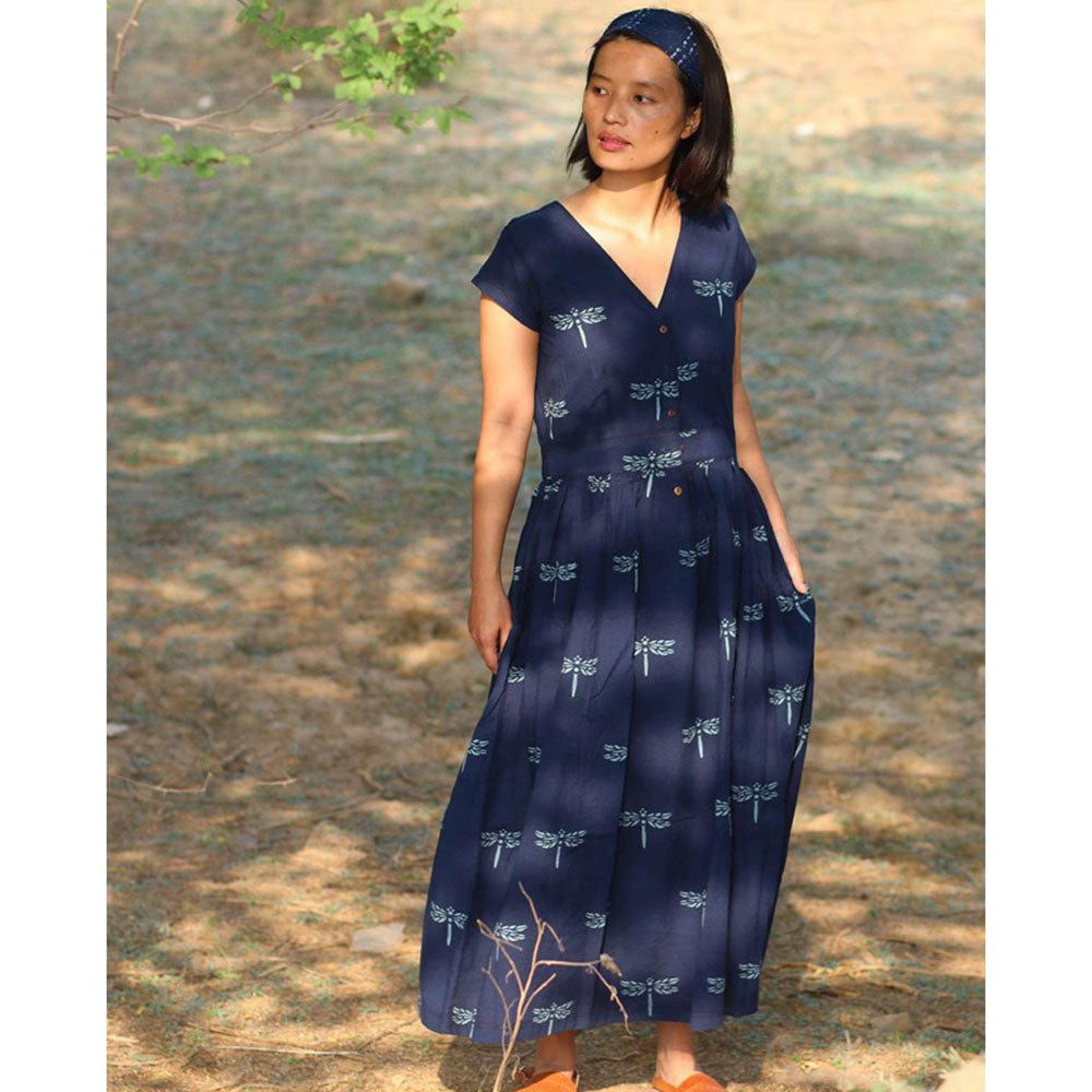 Chidiyaa Blue Cotton Dress