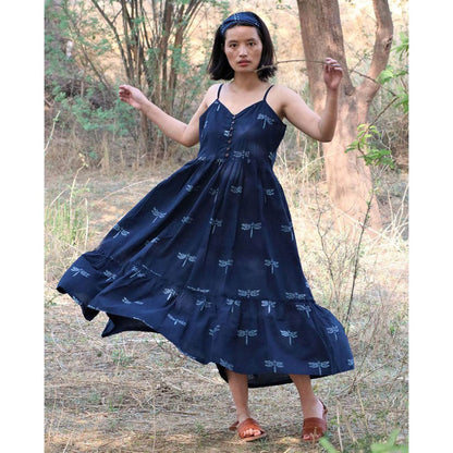 Chidiyaa Blue Cotton Dress