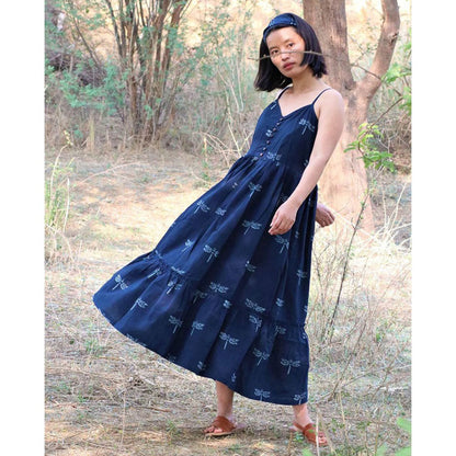 Chidiyaa Blue Cotton Dress