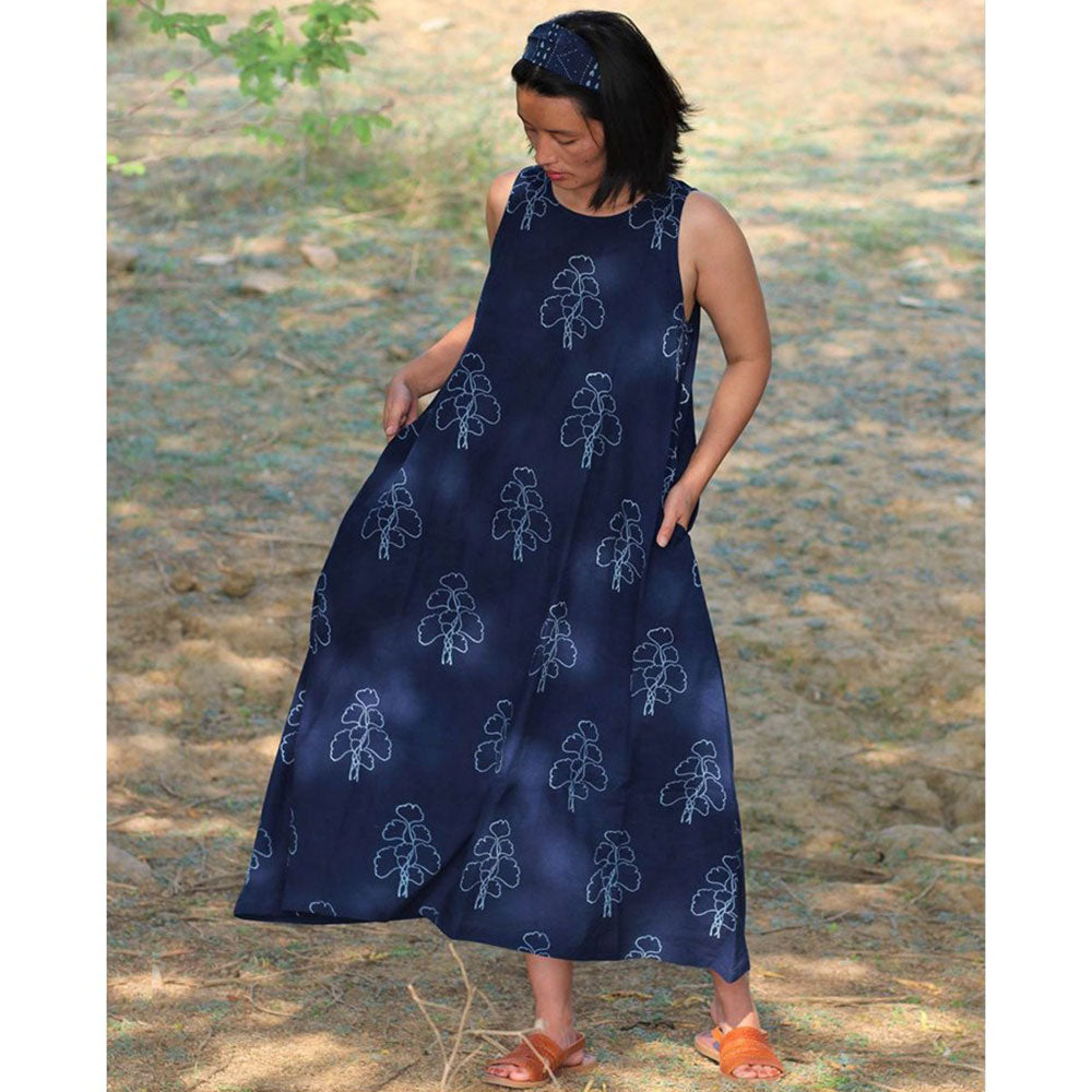 Chidiyaa Blue Cotton Dress