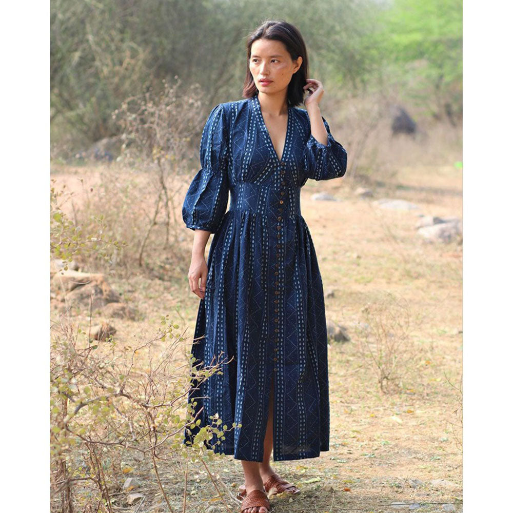 Chidiyaa Blue Cotton Dress