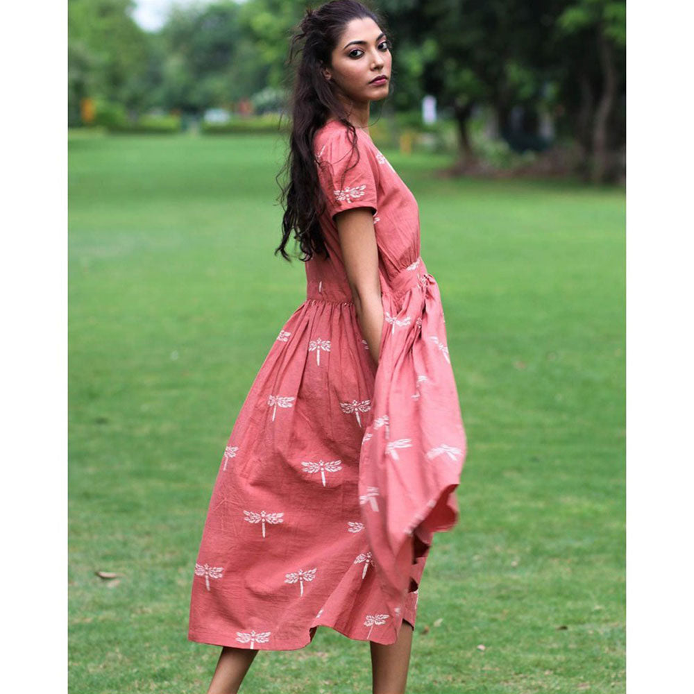 Chidiyaa Coral Cotton Dress