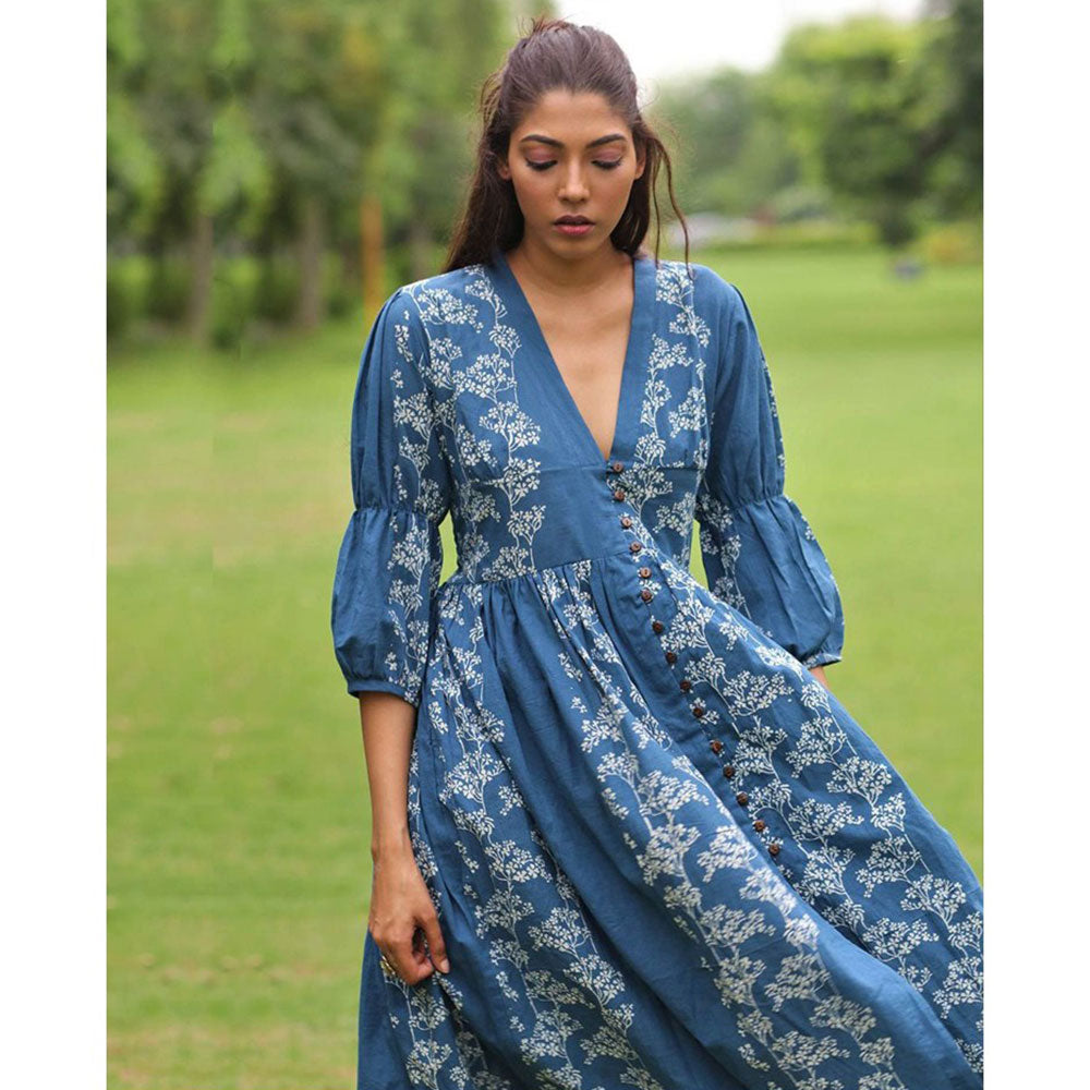 Chidiyaa Blue Cotton Dress