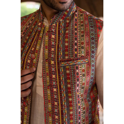 Chhavvi Aggarwal Men Multicolor Printed Bundi