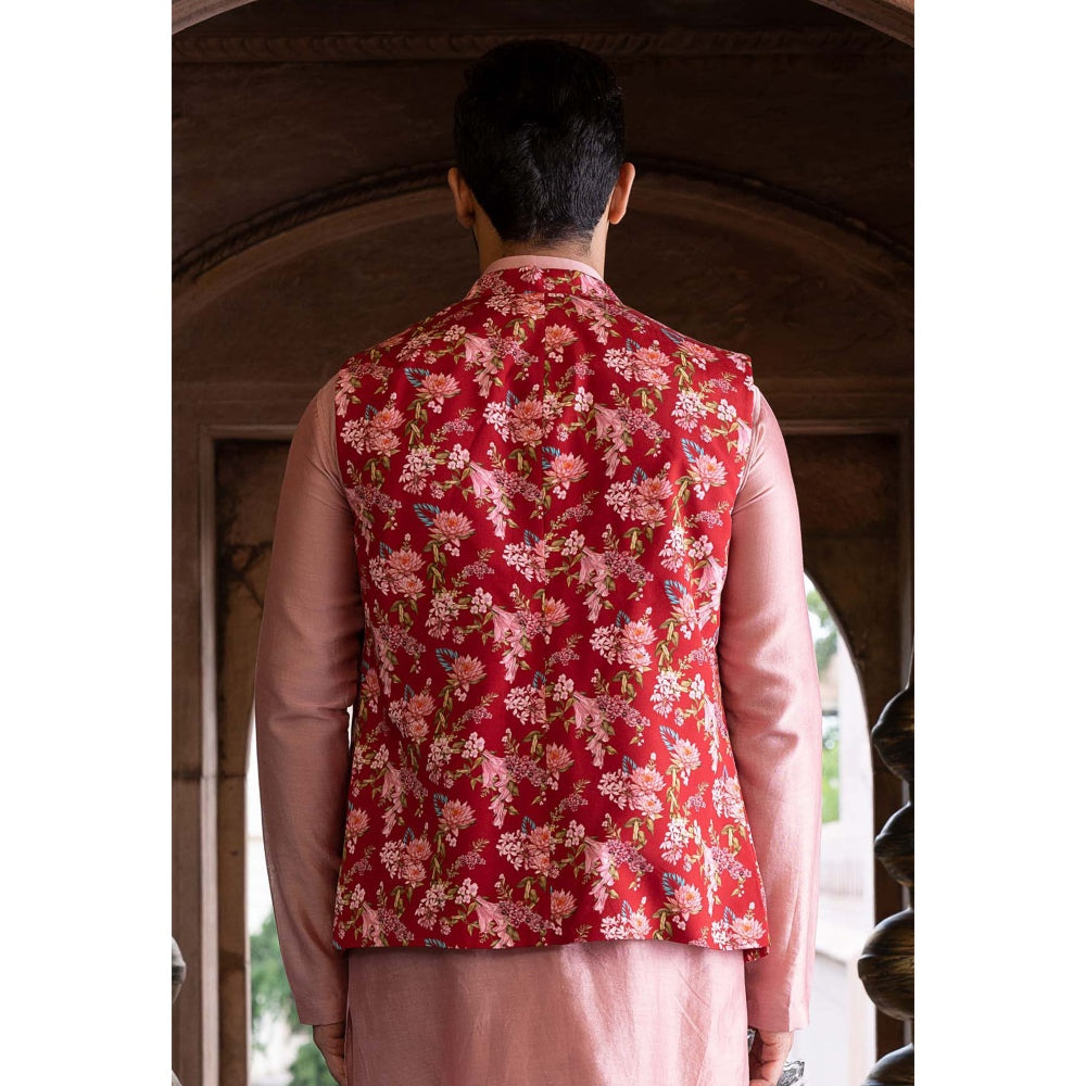 Chhavvi Aggarwal Men Maroon Printed Bundi