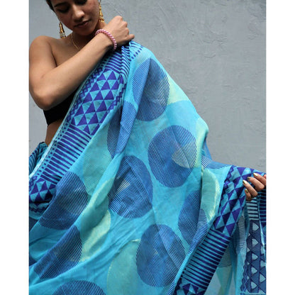 Chidiyaa Aasmaani Mohi Saree with Unstitched Blouse
