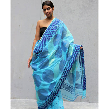 Chidiyaa Aasmaani Mohi Saree with Unstitched Blouse