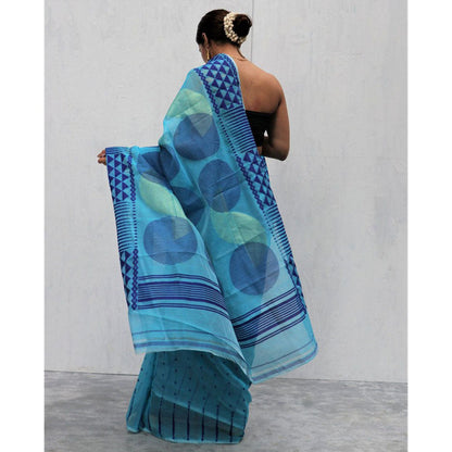 Chidiyaa Aasmaani Mohi Saree with Unstitched Blouse
