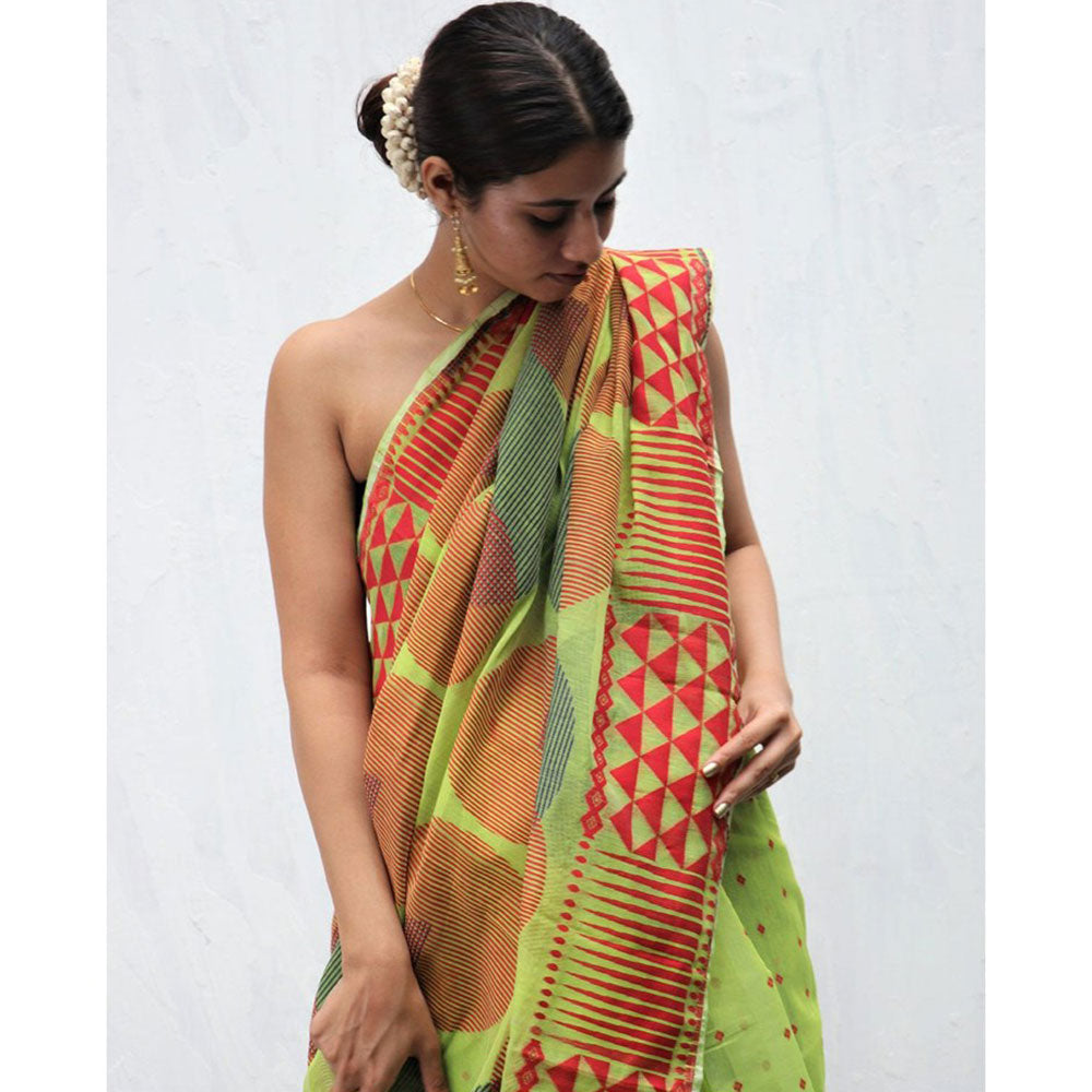 Chidiyaa Zaima Mohi Saree with Unstitched Blouse