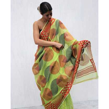 Chidiyaa Zaima Mohi Saree with Unstitched Blouse