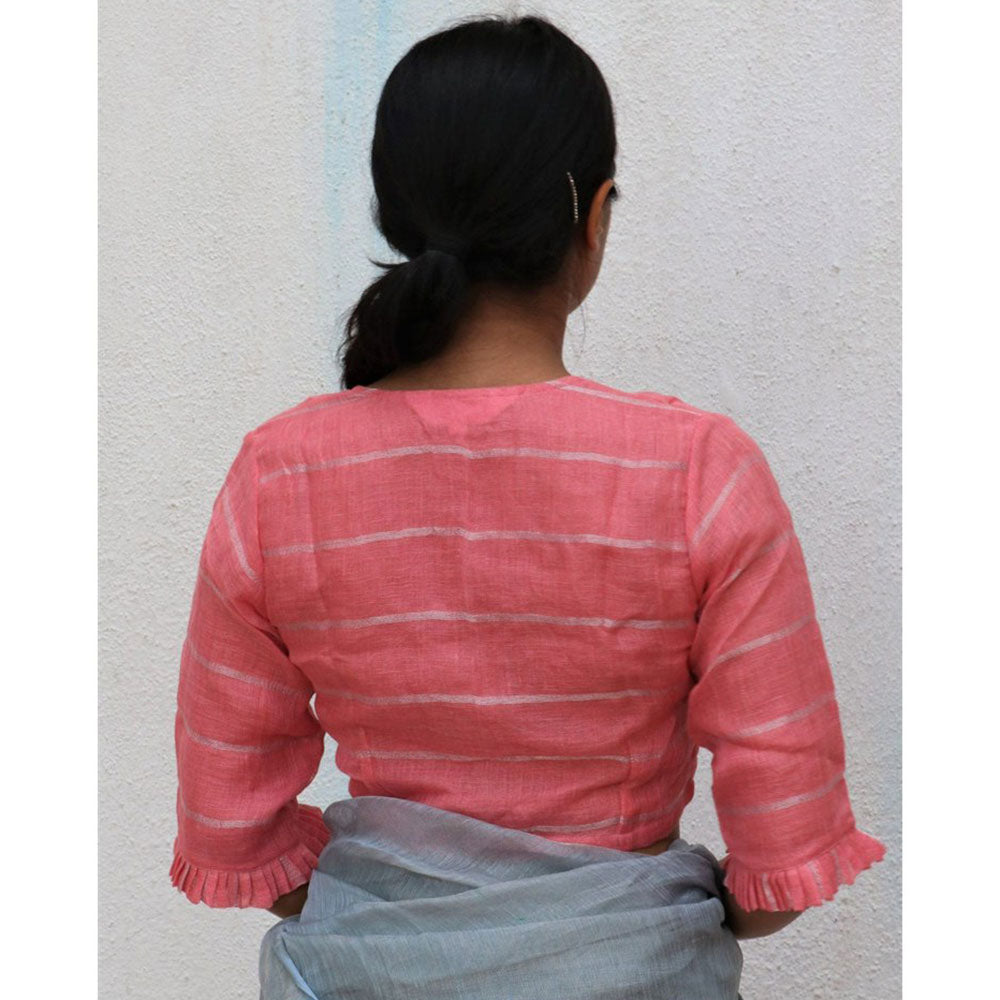 Chidiyaa Everyday Beautiful Handwoven Stitched Blouse Blush Pink