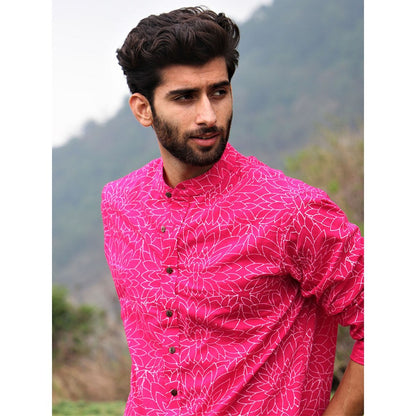 Chidiyaa Rani Floral Block Printed Cotton Shirt