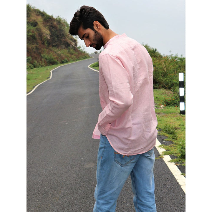 Chidiyaa Light Pink Handwoven Linen Shirt