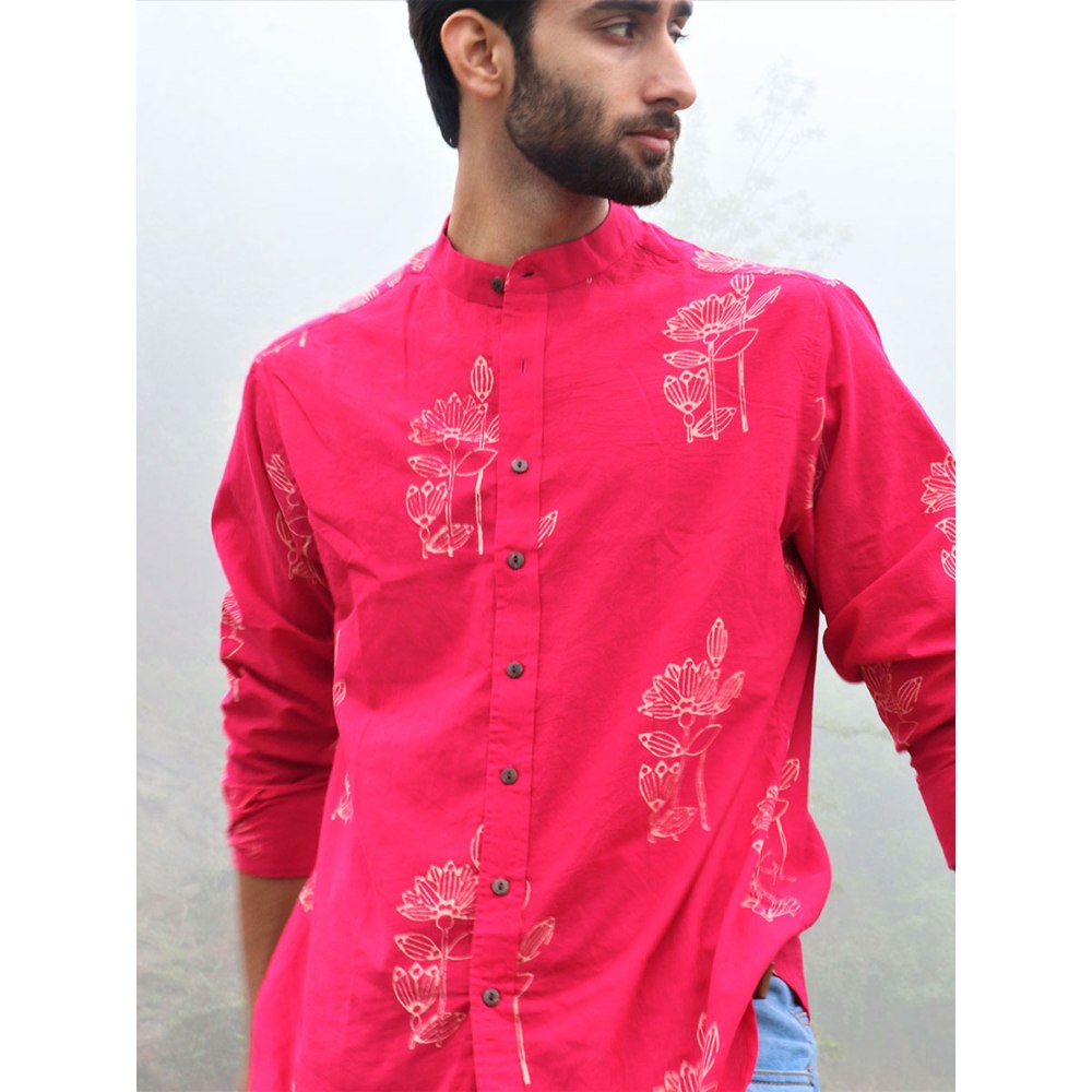Chidiyaa Rani Floral Block Printed Cotton Shirt