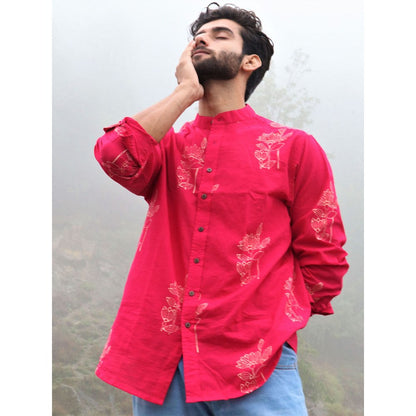Chidiyaa Rani Floral Block Printed Cotton Shirt