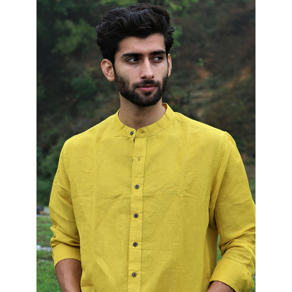 Chidiyaa Sunshine Yellow Handwoven Cotton Shirt