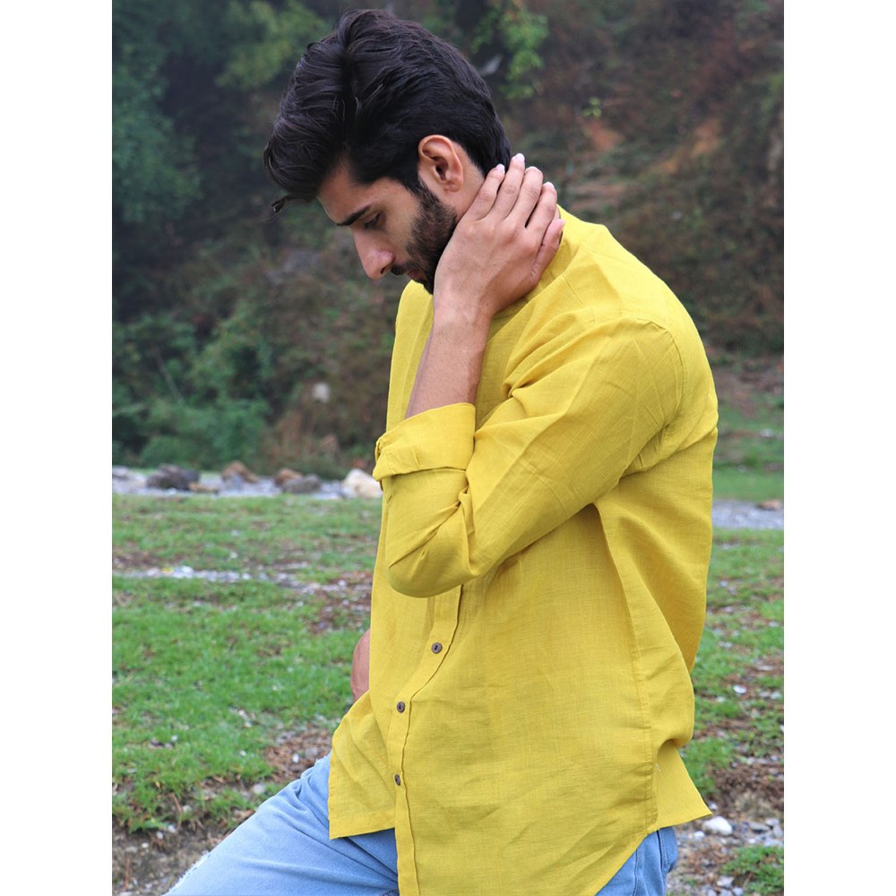 Chidiyaa Sunshine Yellow Handwoven Cotton Shirt