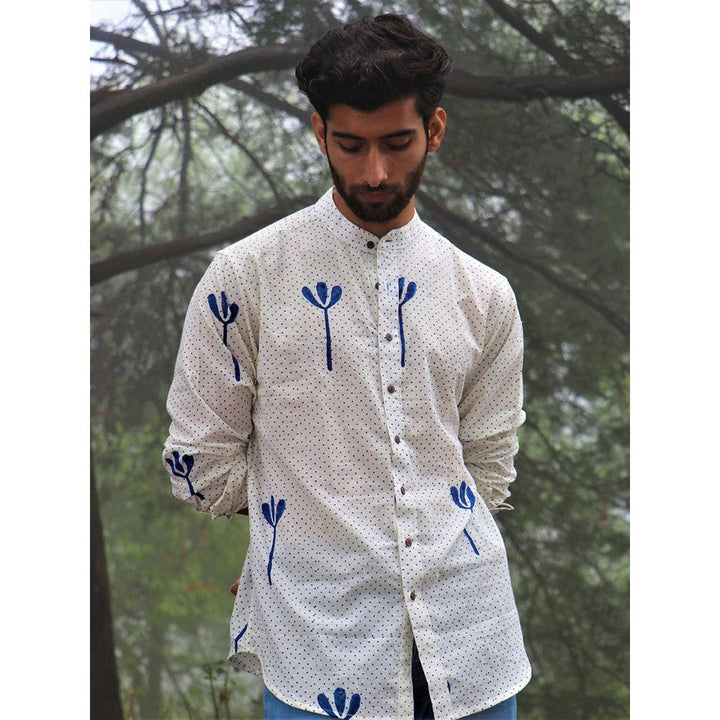 Chidiyaa Ivory Block Printed Cotton Shirt 3