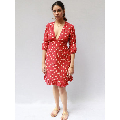 Chidiyaa Lilou Cotton Dress - Polka