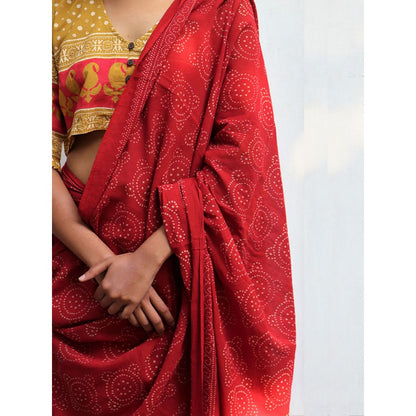 Chidiyaa Colossus Cotton Saree Fmtm with Unstitched Blouse