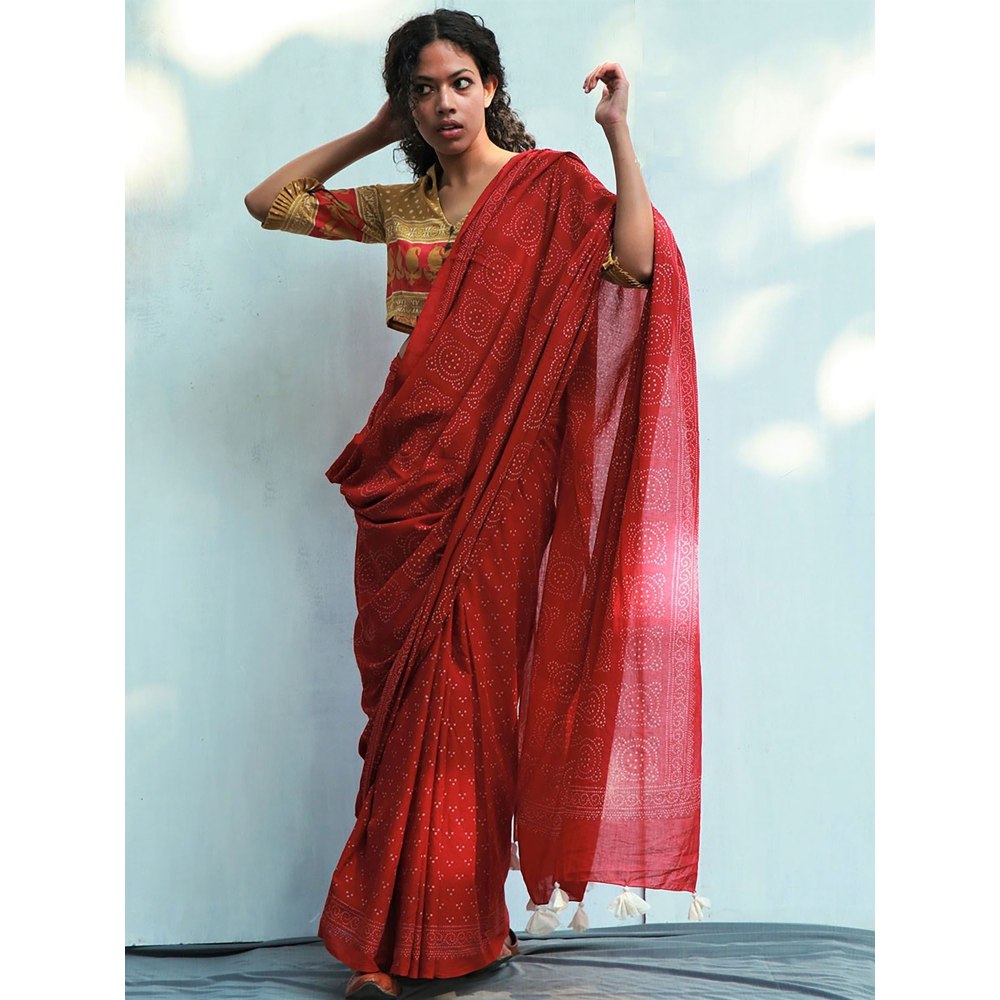 Chidiyaa Colossus Cotton Saree Fmtm with Unstitched Blouse