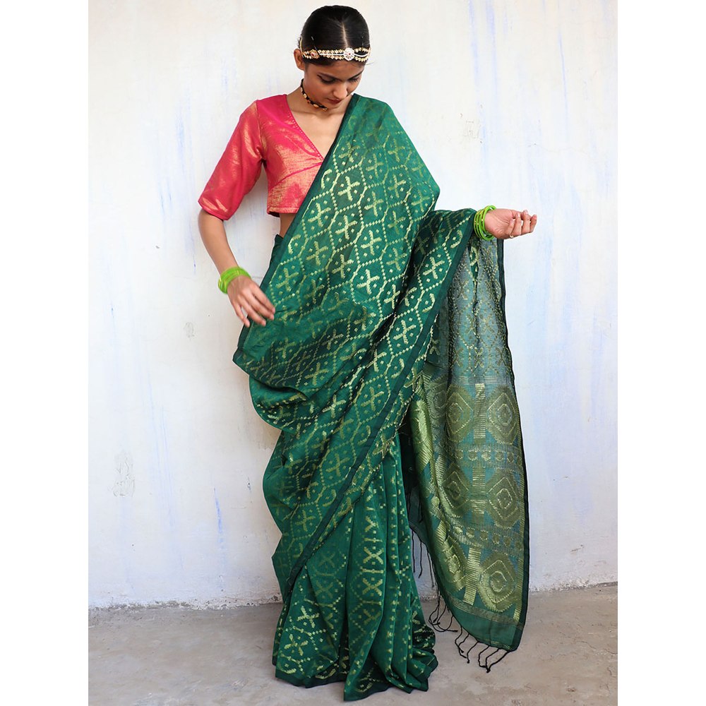 Chidiyaa Jhansi Jamdani Saree Shringaar with Unstitched Blouse