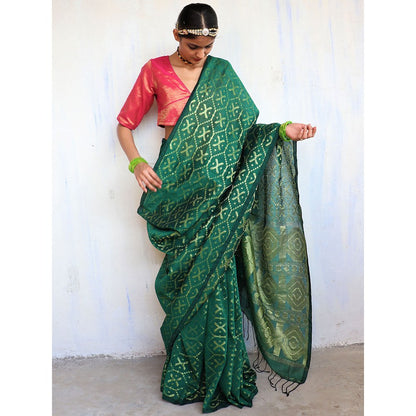 Chidiyaa Jhansi Jamdani Saree Shringaar with Unstitched Blouse