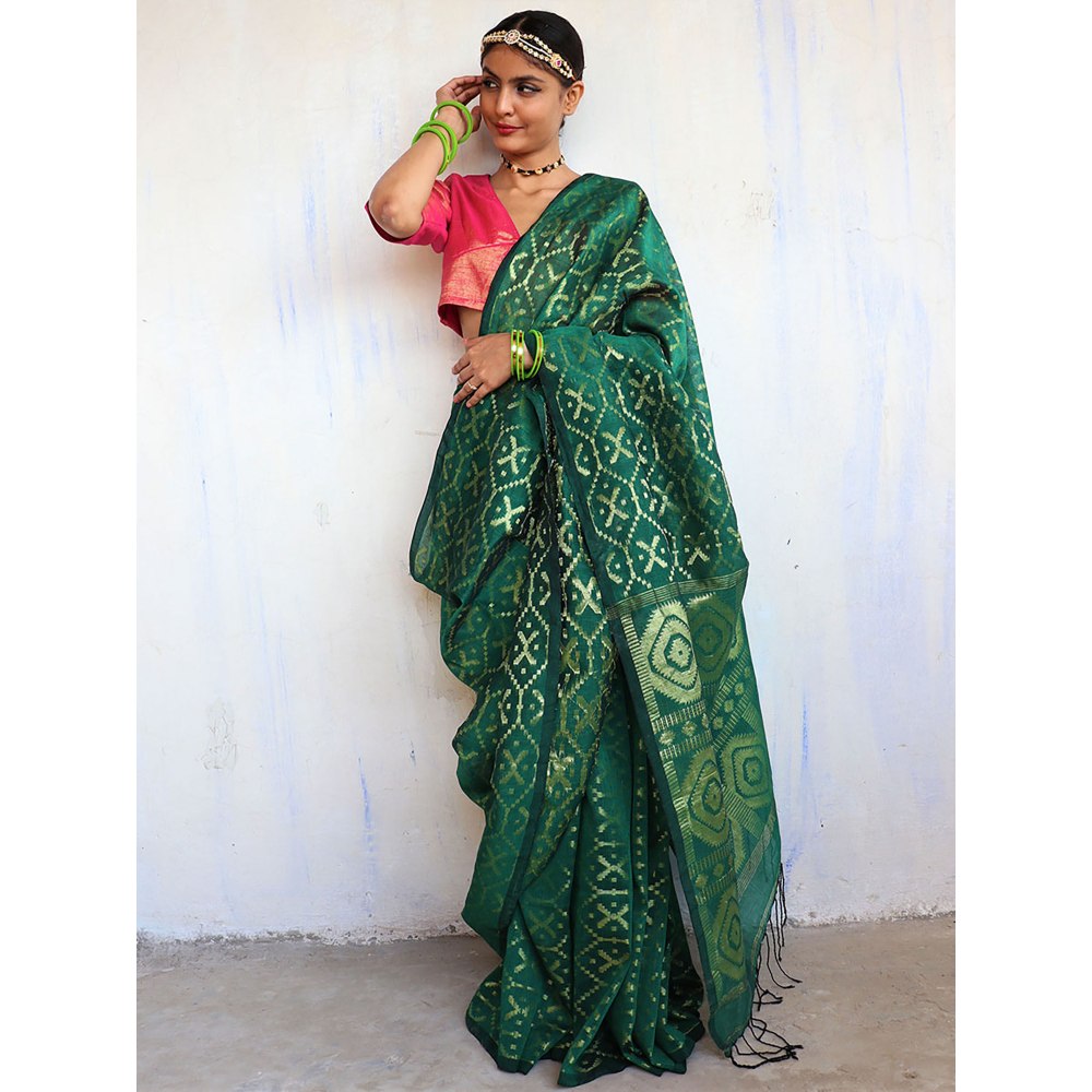 Chidiyaa Jhansi Jamdani Saree Shringaar with Unstitched Blouse