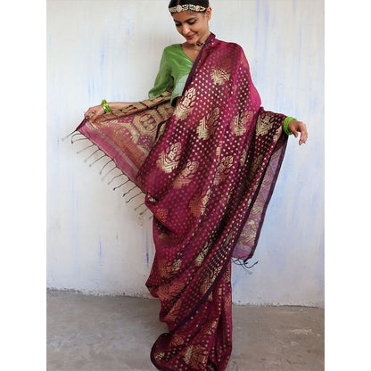 Chidiyaa Tulasi Jamdani Saree Shringaar with Unstitched Blouse
