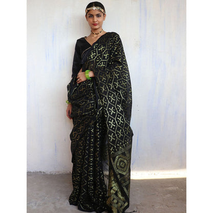 Chidiyaa Ghunghroo Jamdani Saree Shringaar with Unstitched Blouse