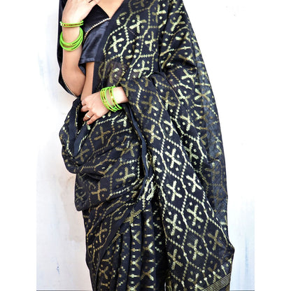 Chidiyaa Ghunghroo Jamdani Saree Shringaar with Unstitched Blouse
