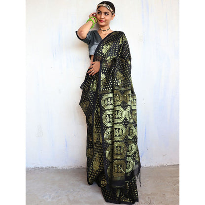 Chidiyaa Jharna Jamdani Saree Shringaar with Unstitched Blouse