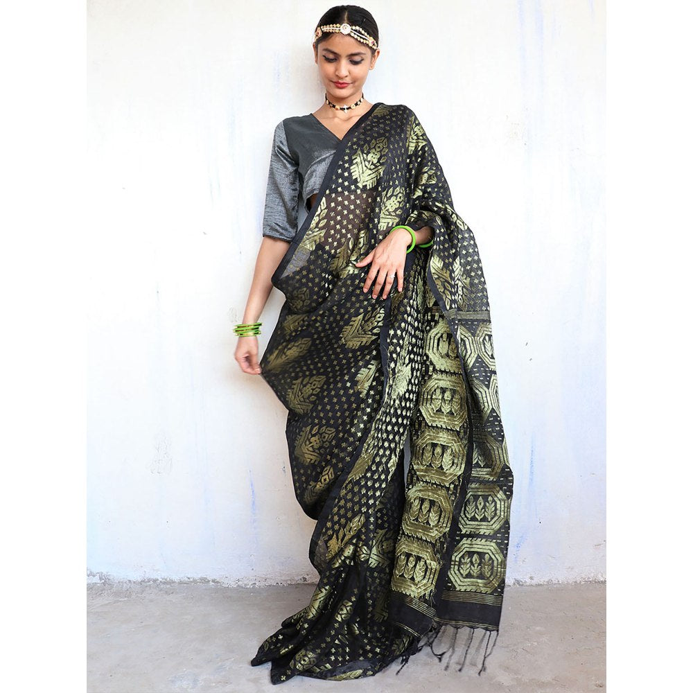 Chidiyaa Jharna Jamdani Saree Shringaar with Unstitched Blouse
