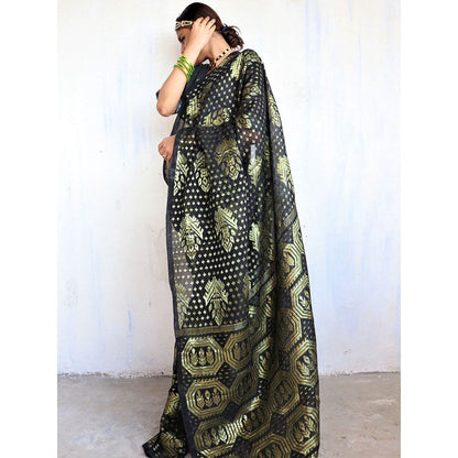 Chidiyaa Jharna Jamdani Saree Shringaar with Unstitched Blouse