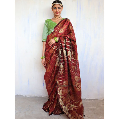 Chidiyaa Padma Jamdani Saree Shringaar with Unstitched Blouse