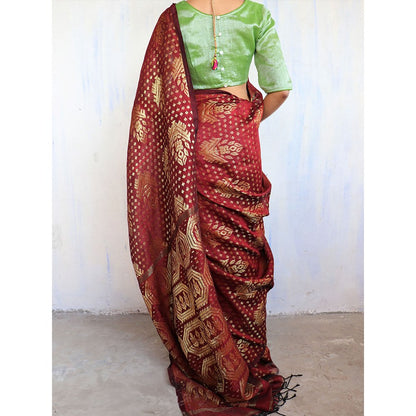Chidiyaa Padma Jamdani Saree Shringaar with Unstitched Blouse